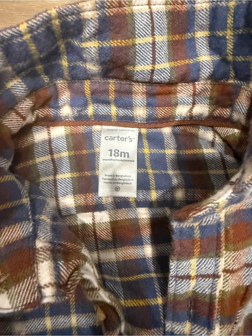Plaid Button-Down Shirt - Blue & Brown